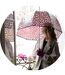 Isotoner Parapluie femme canne, cloche transparente, forte résistance au vent