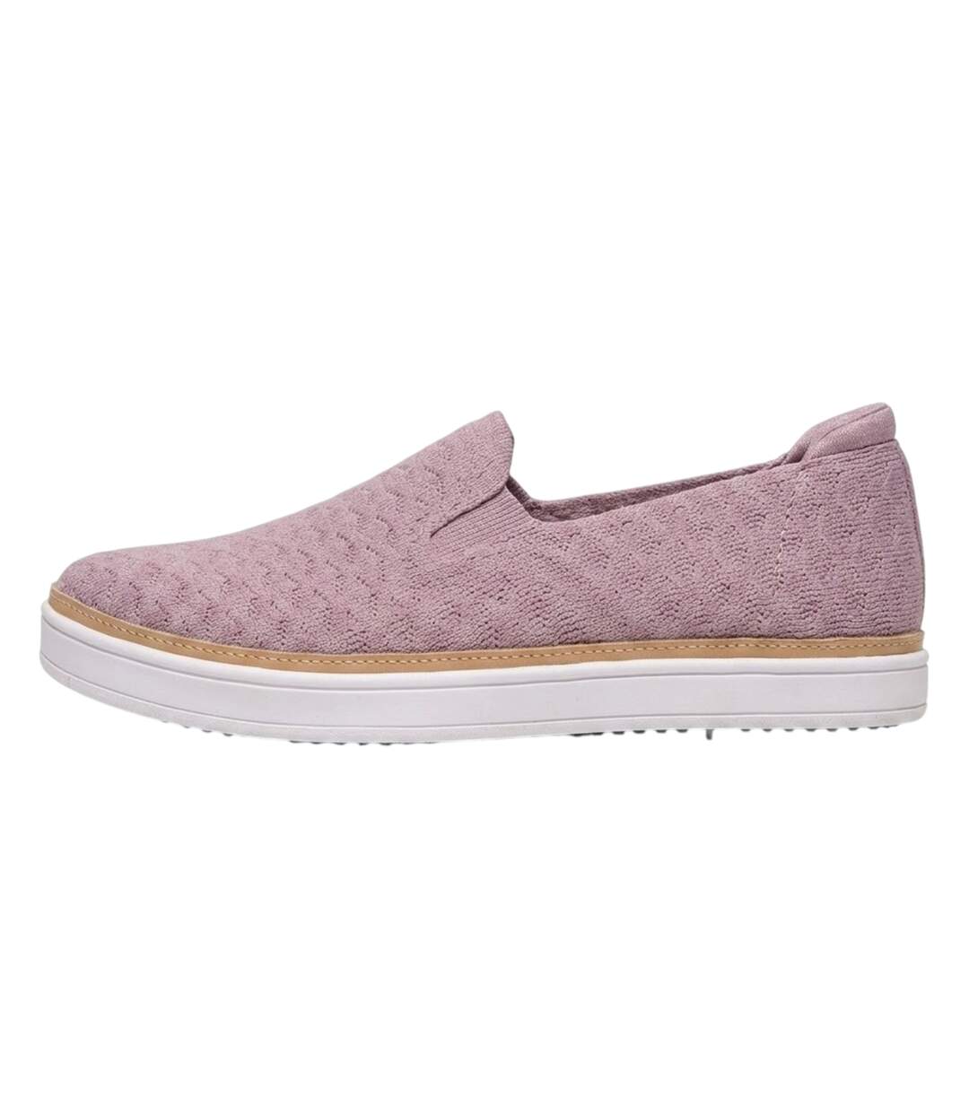 Womens/ladies Coast Drive Textured Loafers Pink Skechers-2