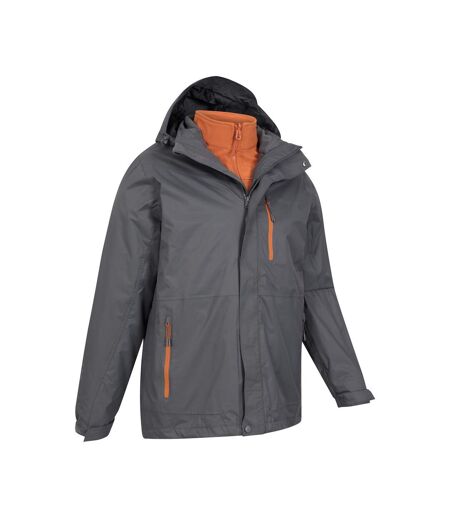 Veste imperméable 3 en 1 bracken extreme pour hommes charbon de bois Mountain Warehouse