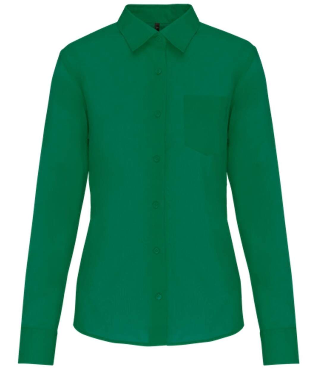 Chemise popeline manches longues - Femme - K549 - vert kelly-2