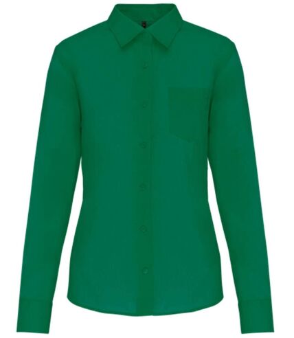 Chemise popeline manches longues - Femme - K549 - vert kelly