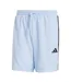 Mens 3 Stripes Shorts Glow Blue Adidas-1