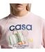 Womens/ladies Printed Cropped Long-sleeved Sweatshirt Pink Casablanca-3