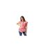 Chemise Mancherons Motif/style Tourbillon Femme Rouge Blanc Biba-1