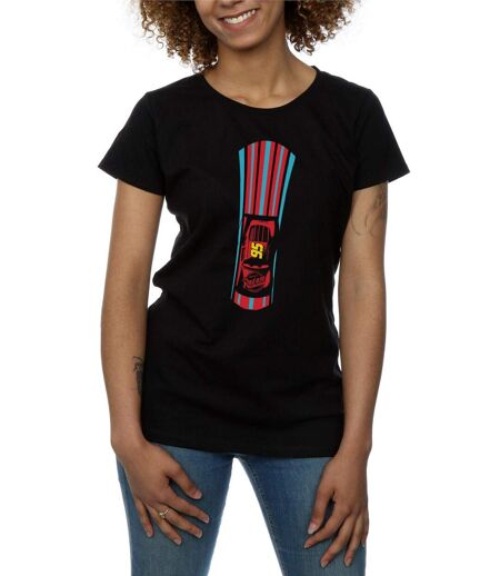 Disney - T-shirt CARS LIGHTNING MCQUEEN STRIPES - Femme (Noir) - UTBI13738