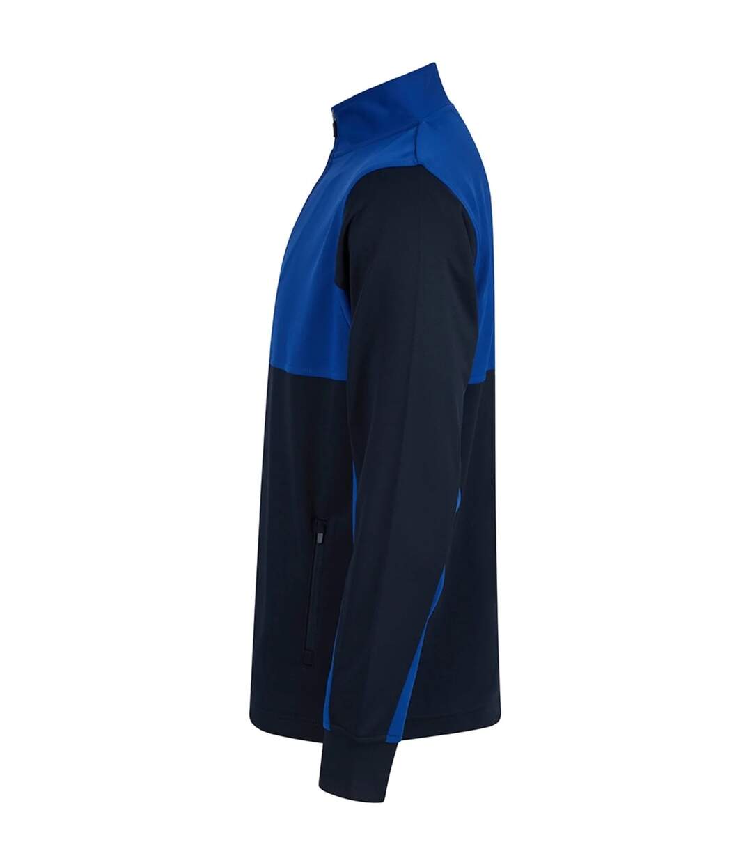 Mens Colour Block Quarter Zip Tracksuit Top Navy Royal Blue Finden & Hales-3