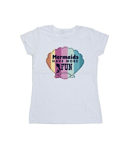 Disney T-shirt en coton amusant La petite sirène Femme/Femme (Blanc) - UTBI26355