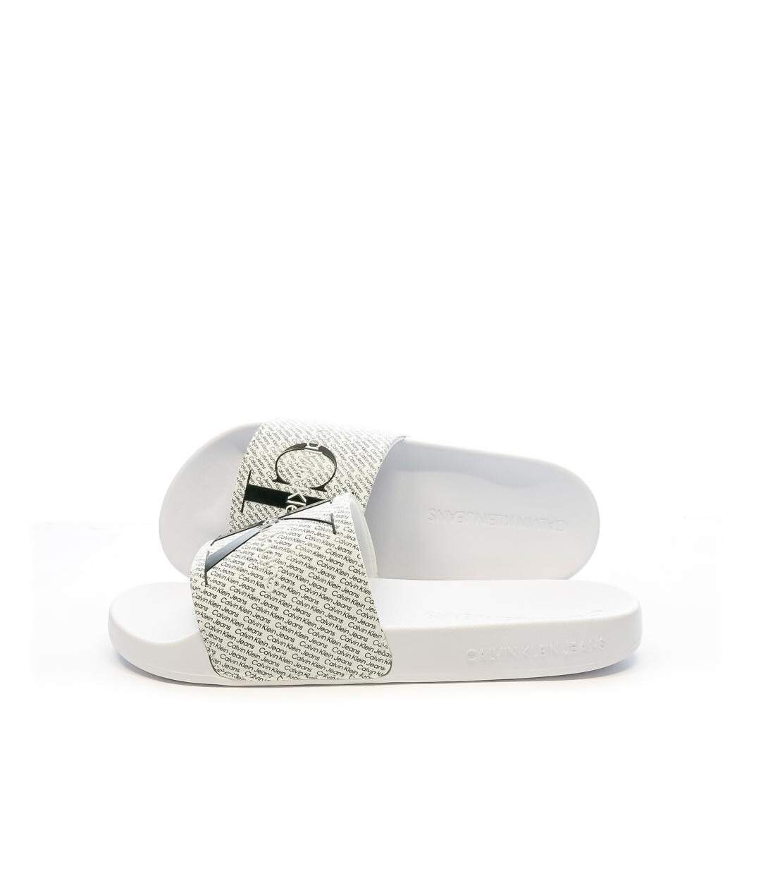 Claquette Blanche Femme Calvin Klein Jeans Slide - 35-1