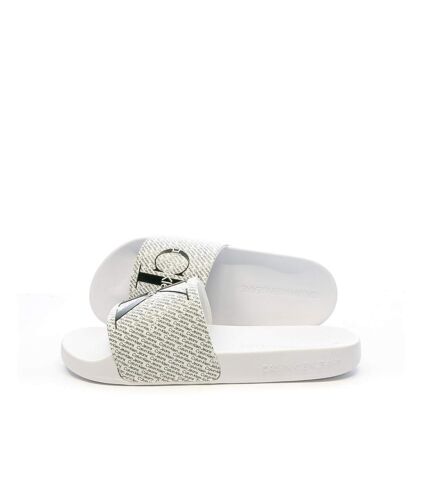 Claquette Blanche Femme Calvin Klein Jeans Slide - 35