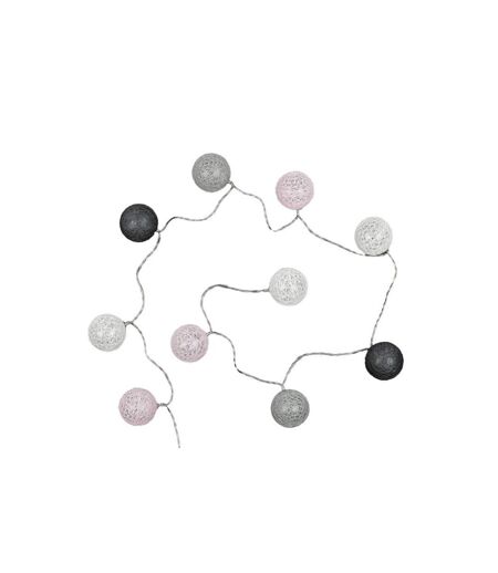 Guirlande Lumineuse à Led 10 Boules 175cm Gris Rose