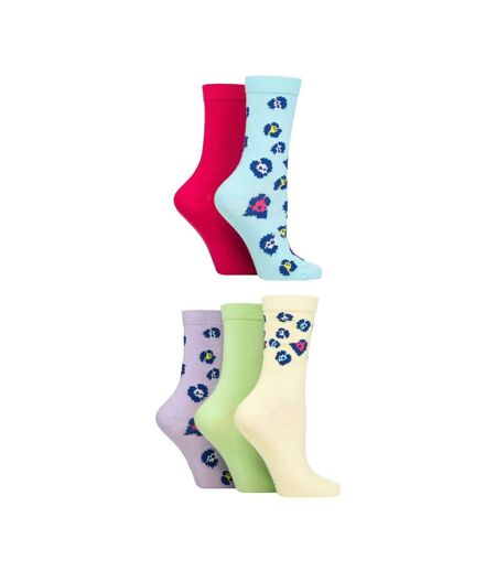 Lot de 5 chaussettes mi-mollet à motif jacquard pour femme