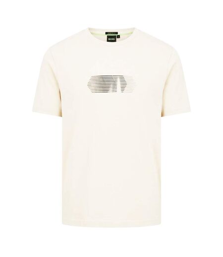 T-shirt Motif/style À Rayures Unity Homme Beige Clair Boss