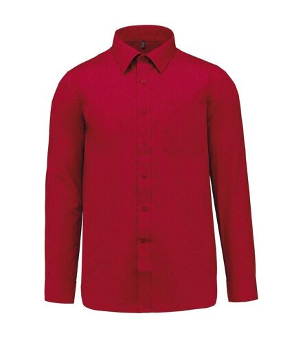 Chemise popeline manches longues - Homme - K545 - rouge