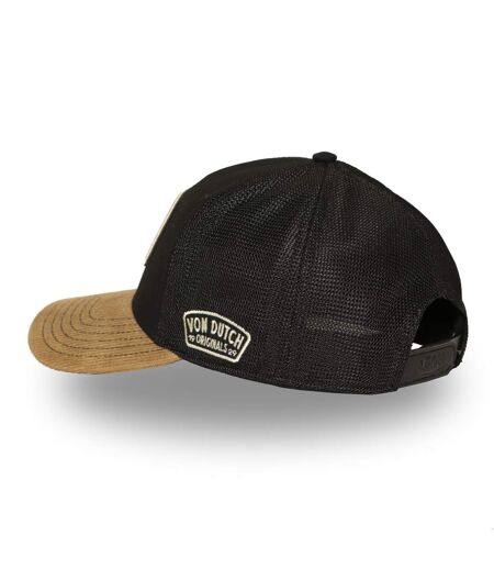 Casquette trucker semi curve visiere en velours avec badge Vondutch
