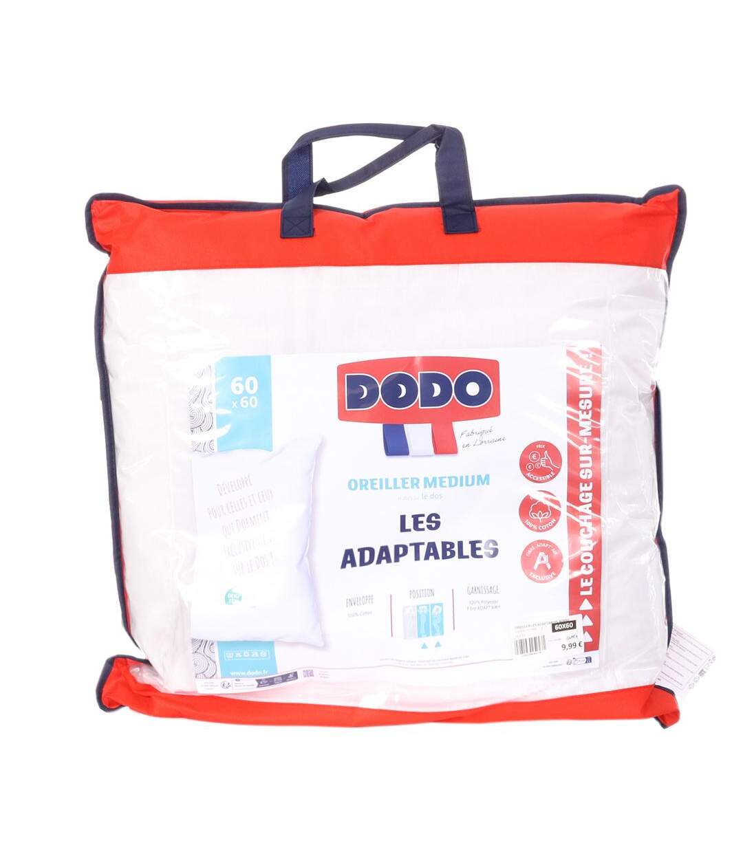 X1 oreillers blanc dodo les adaptables 60x60-1
