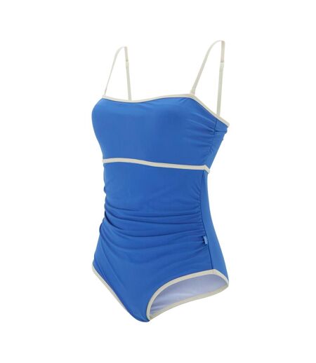 Maillot De Bain 1 Pièce À Bretelles Fines Ajustables Motif/style Détail Contrasté Femme Bleu Vif Regatta