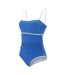 Maillot De Bain 1 Pièce À Bretelles Fines Ajustables Motif/style Détail Contrasté Femme Bleu Vif Regatta-4