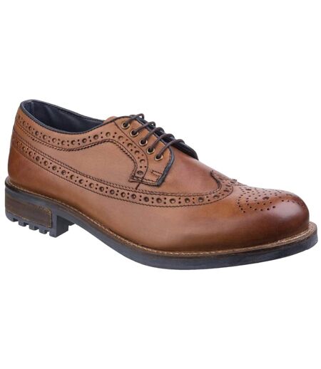 Cotswold Mens Poplar Brogue Leather Dress Shoes (Tan) - UTFS4669