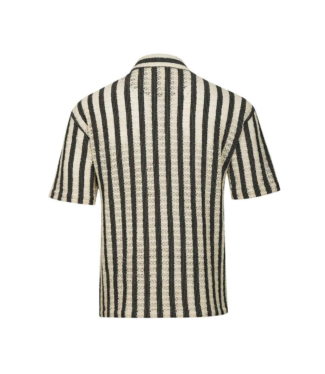 Chemisette beige/noir rayures homme kaporal troy - l-2
