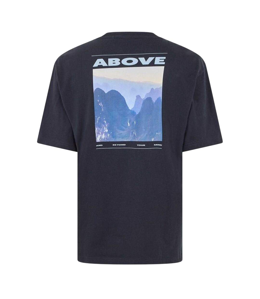 Mens Above Mountain Regular T-shirt Dark Blue Boss-3