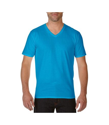 Gildan Mens Premium Cotton V Neck Short Sleeve T-Shirt (Sapphire) - UTBC3483