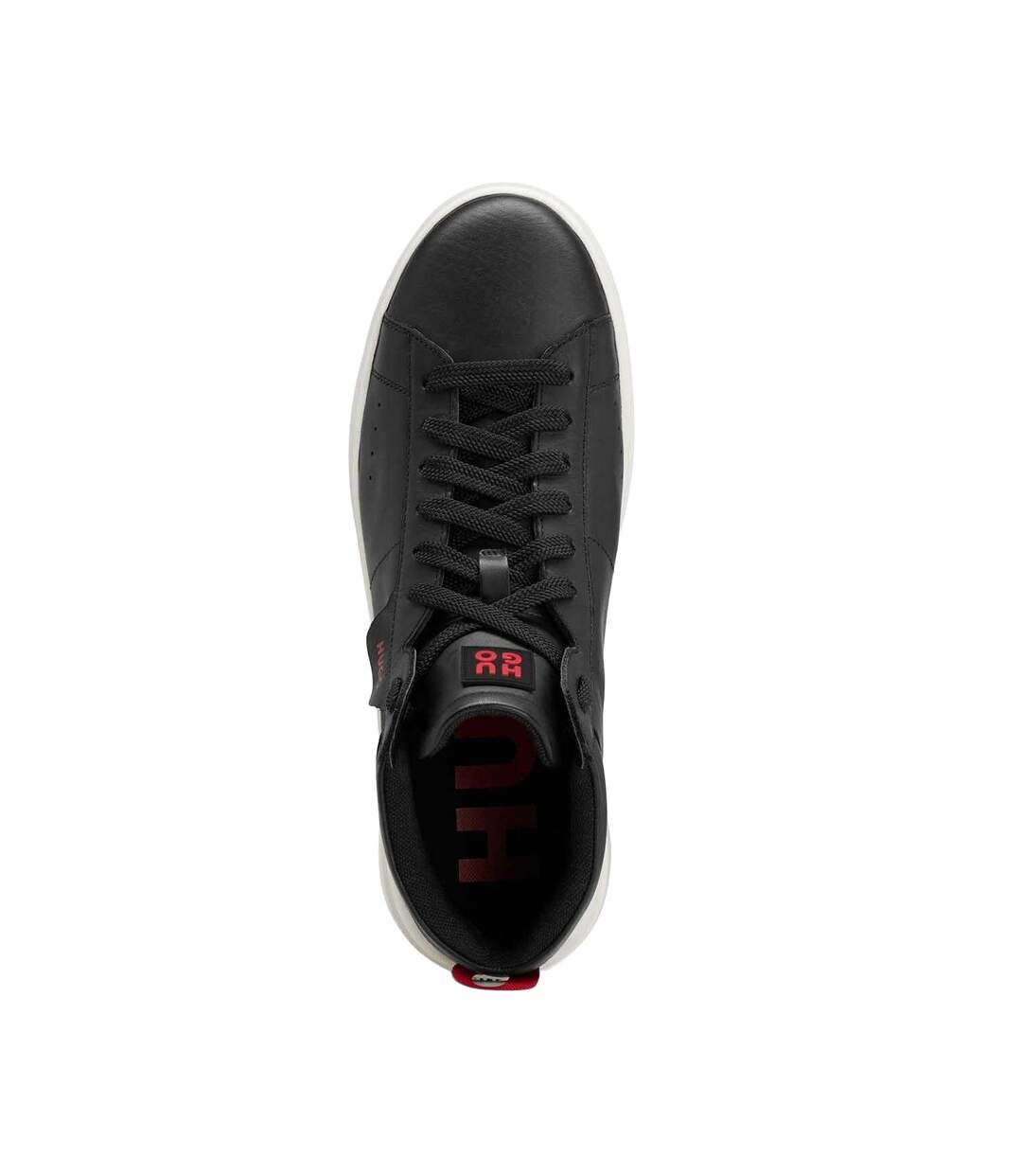 Womens/ladies Blake Hi Top Leather Trainers Black Hugo-4