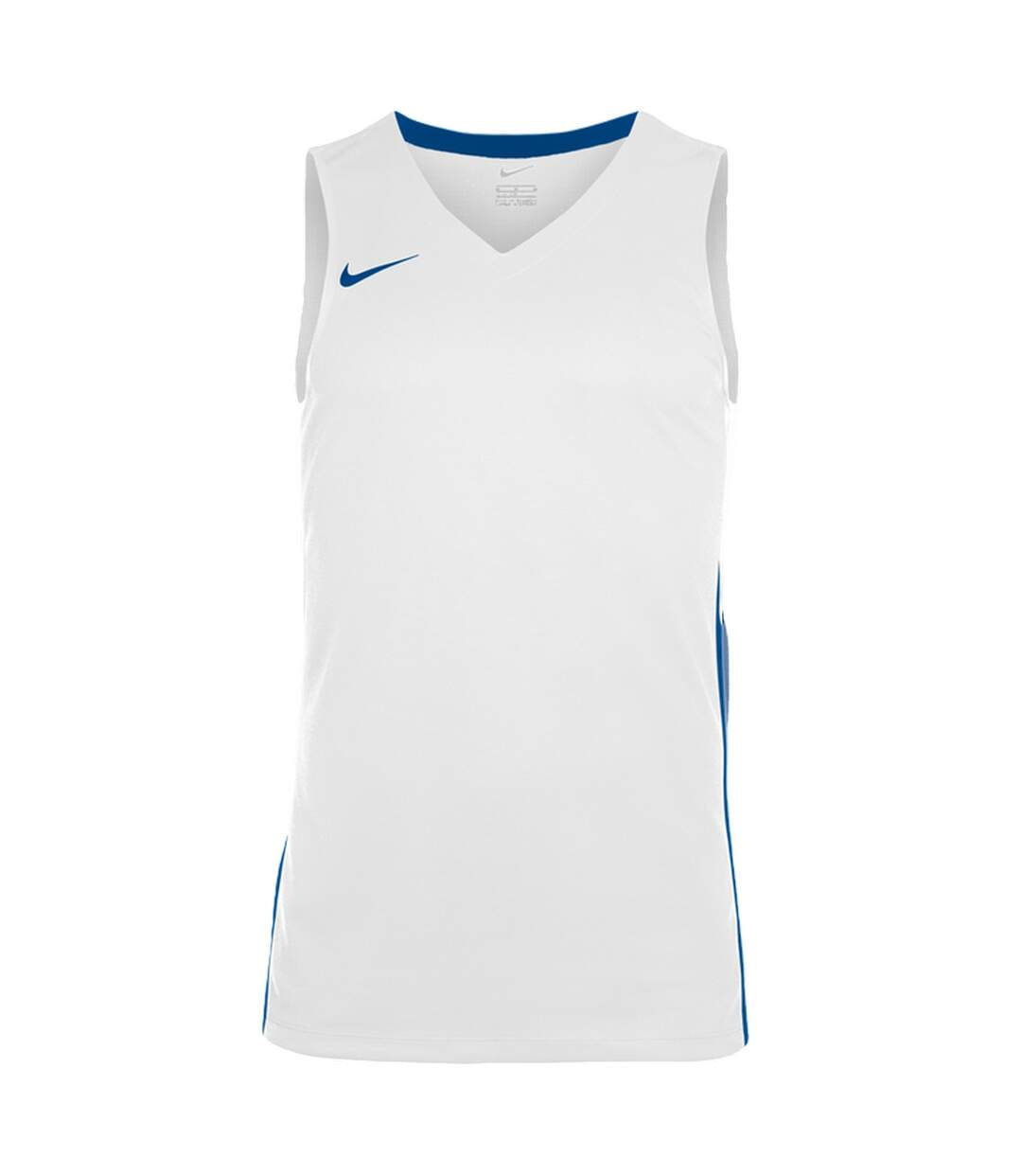 Mens Team V Neck Basketball Jersey White Royal Blue Nike-1