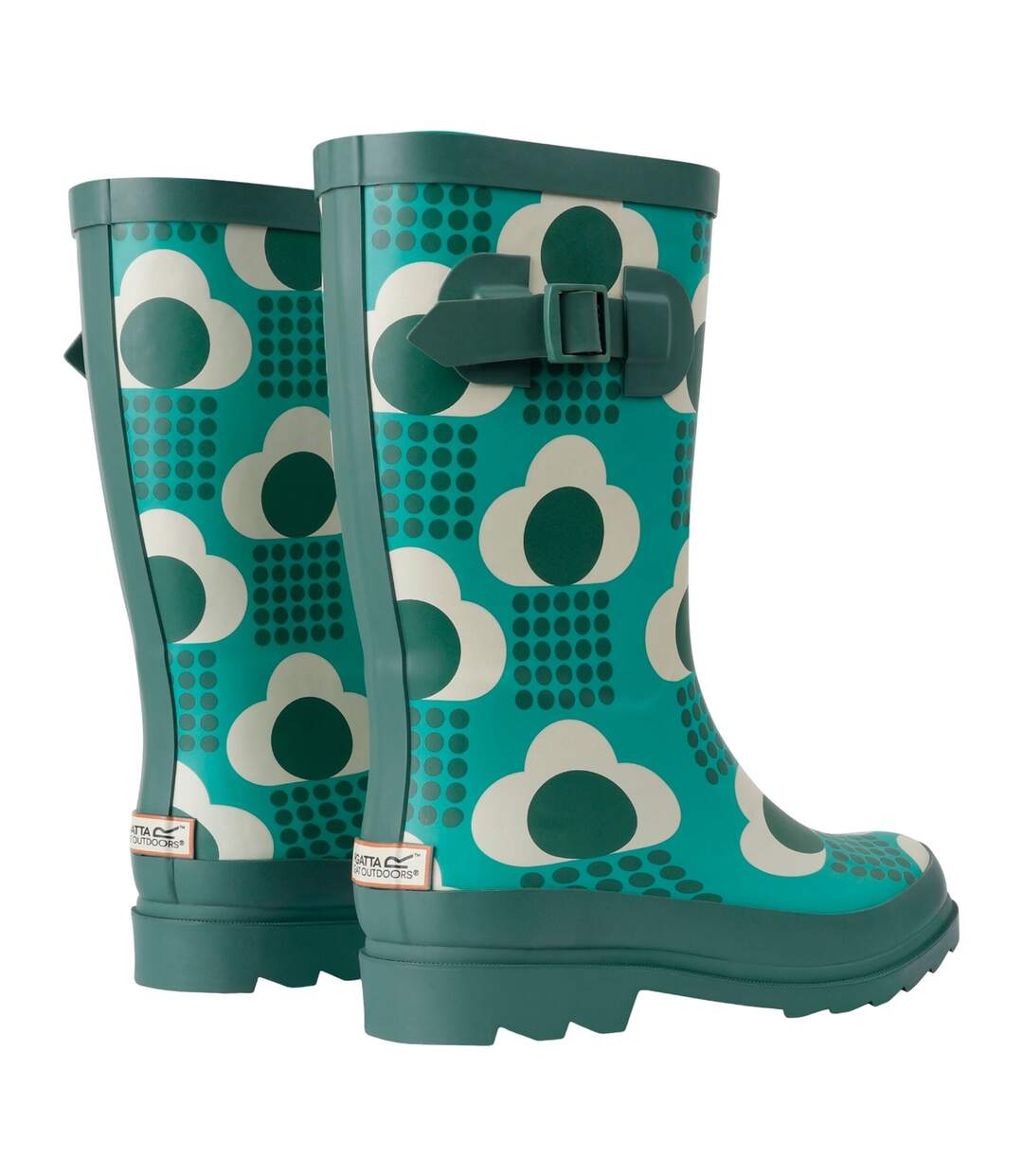 Womens/ladies orla kiely rain cloud mid calf wellington boots emerald Regatta-2