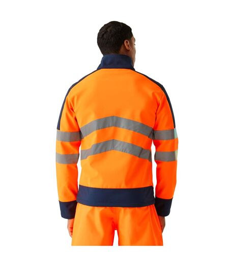 Professional Mens Hi-vis 3 Layer Soft Shell Jacket Black Orange Regatta
