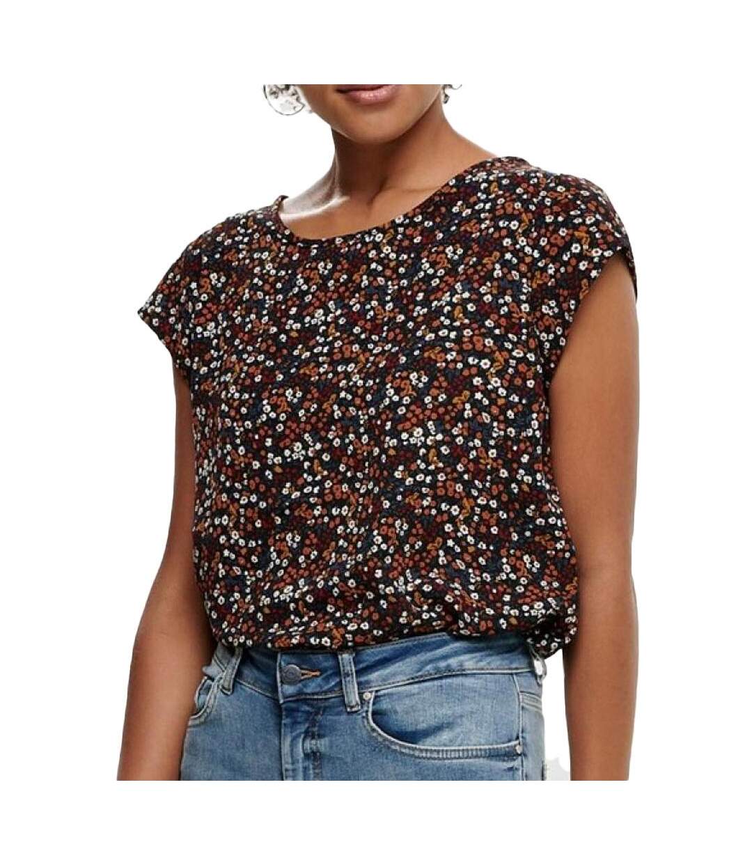 Top Imprimé Marine à fleurs Femme Only Vic - 42-1