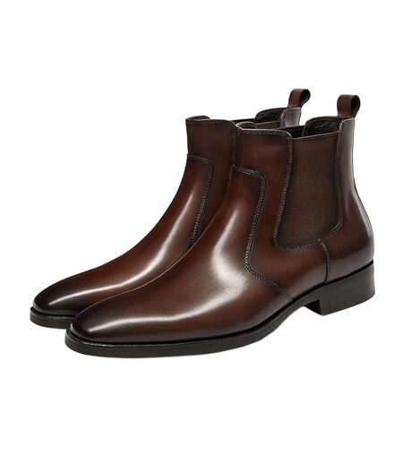 Mens Full Grain Leather Ankle Boots Dark Brown Mascot
