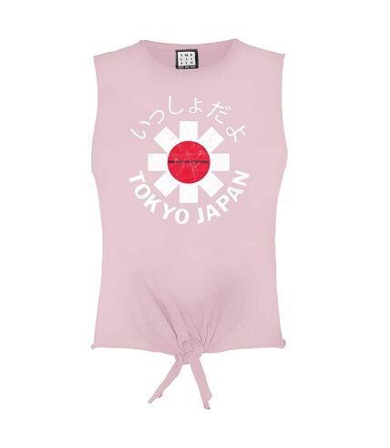 Amplified Womens/Ladies Tokyo Japan 182 Red Hot Chili Peppers Sleeveless Crop Top (Pink)