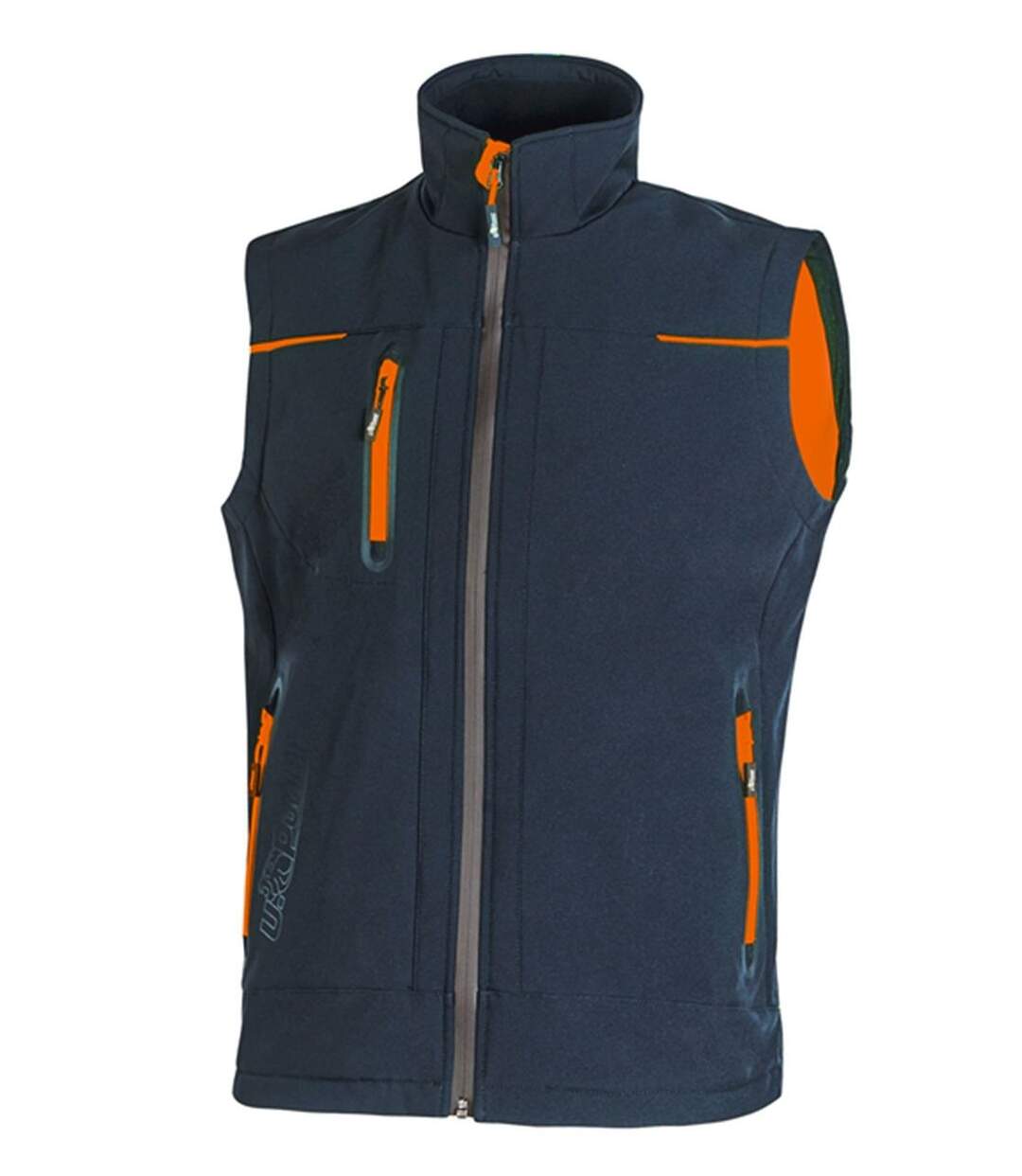 Gilet softshell sans manches - Homme - UPFU188 - bleu deep et orange-1