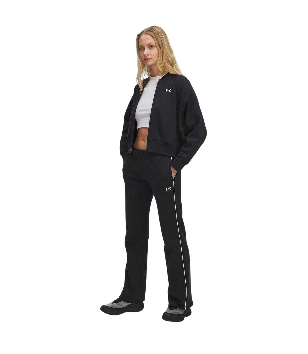 Pantalon De Jogging Motif/style Rayure Latérale Rival Femme Noir Under Armour-1