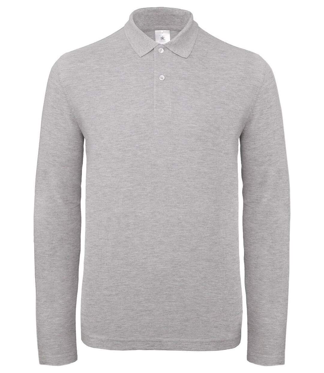 Polo manches longues - Homme - PUI12 - gris chiné-1