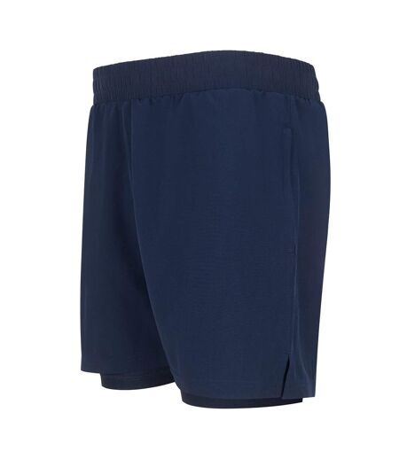 Mens Double Layered Shorts Navy Navy Tombo