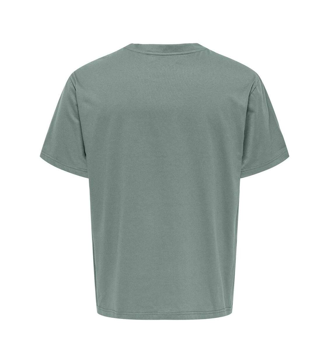 T-shirt vert d'eau homme only & sons chinois - l-2