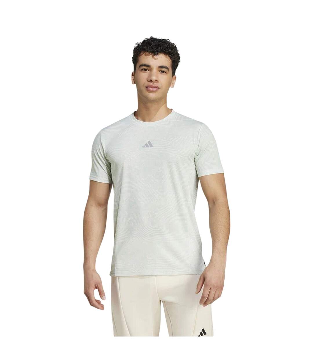 T-shirt Entraînement Hiit Homme Blanc Vert Adidas-1