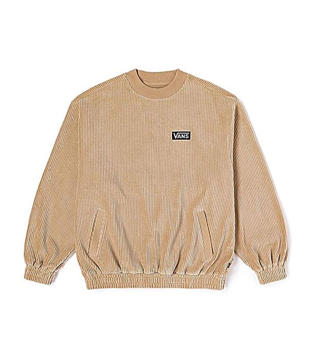 Sweat beige femme vans cord-1