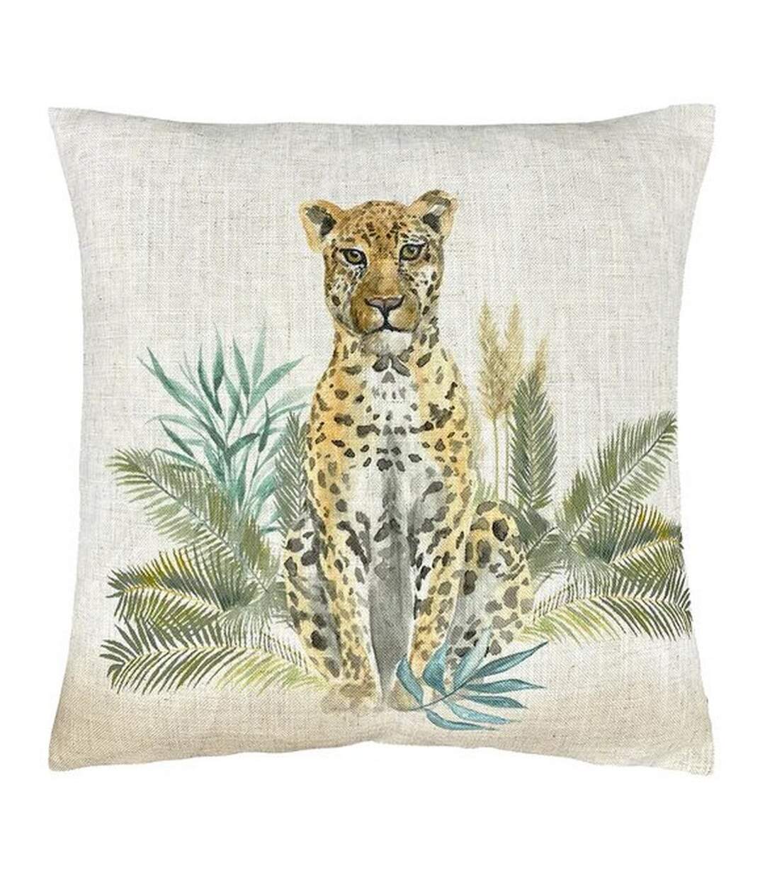 Kenya leopard cushion cover one size cream Evans Lichfield