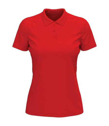 Womens/ladies Lux Cotton Polo Shirt Scarlet Red Stedman