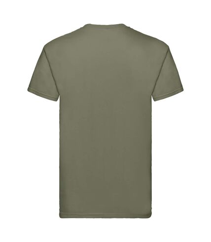 Fruit Of The Loom Mens Super Premium Short Sleeve Crew Neck T-Shirt (Classic Olive) - UTBC333