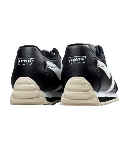 Womens/ladies Leather Trainers Black White Levis