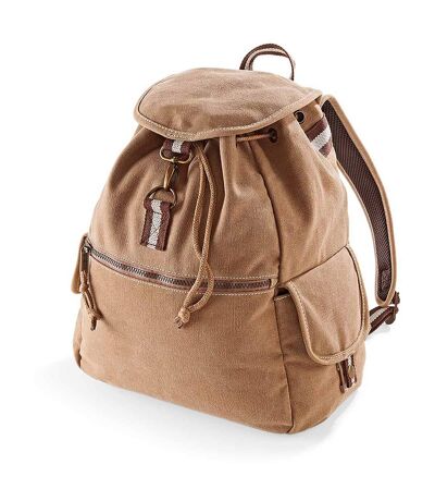 Sac à dos toile - look usé style vintage - beige sahara - QD612 - mixte homme / femme