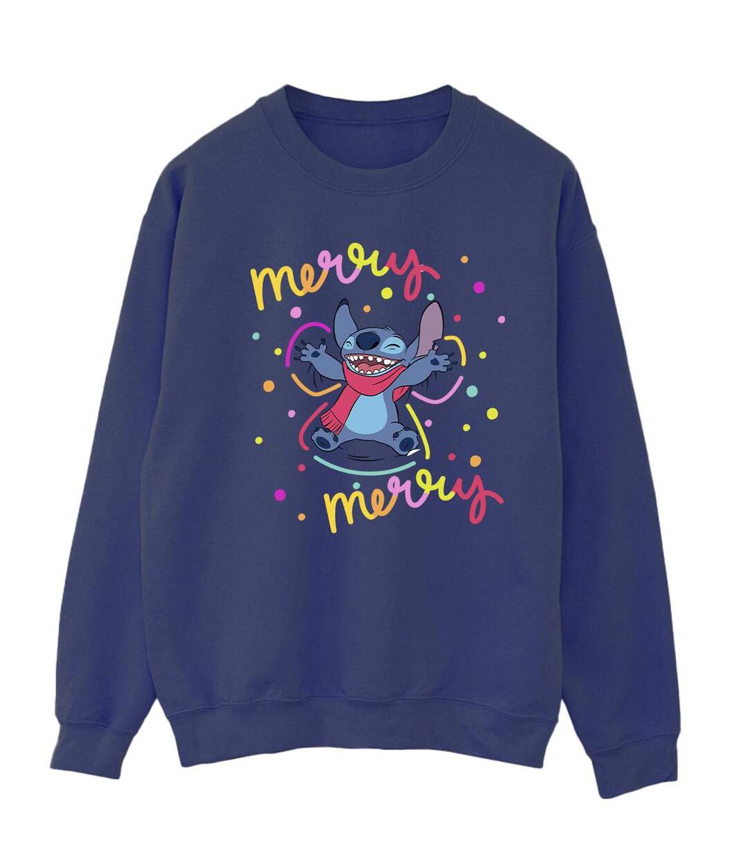 Disney Pull-over Lilo & Stitch Merry Rainbow Femme/Ladies (Bleu marine) - UTBI23111-1