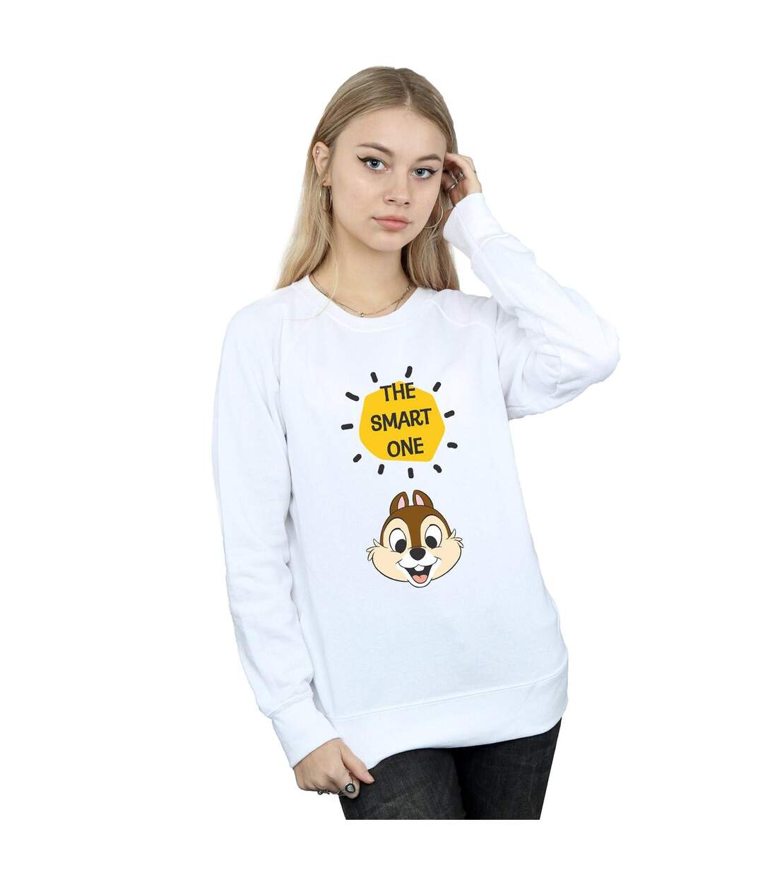 Disney Chip N Dale The Smart One Sweatshirt - Femmes/Dames (Blanc) - UTBI27267-2