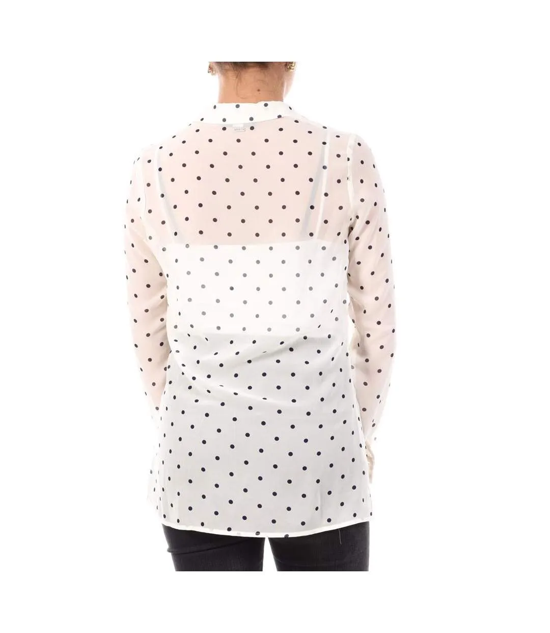 Chemise blanche/noir femme guess w1rh09w70q0-2