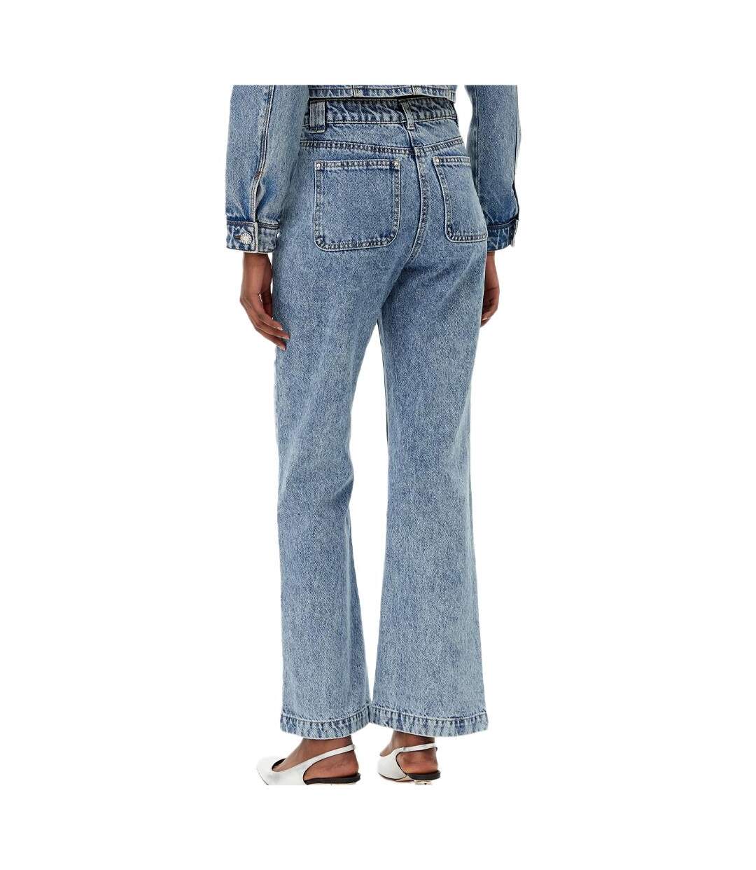 Jean bleu femme morgan bouton bijoux - 34-2