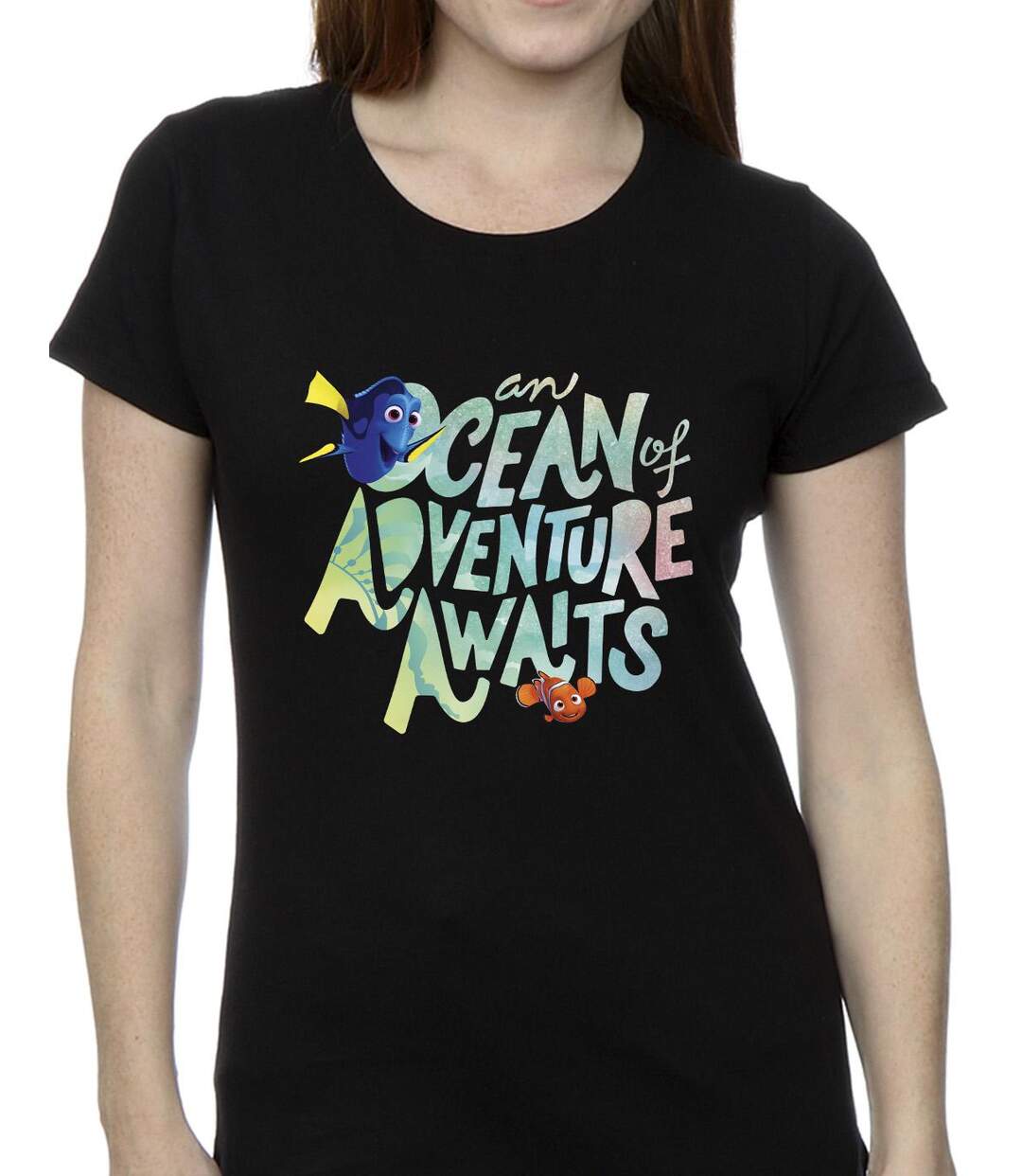 Disney T-shirt en coton Womens/Ladies Finding Dory Ocean Of Adventure (Noir) - UTBI20189-3