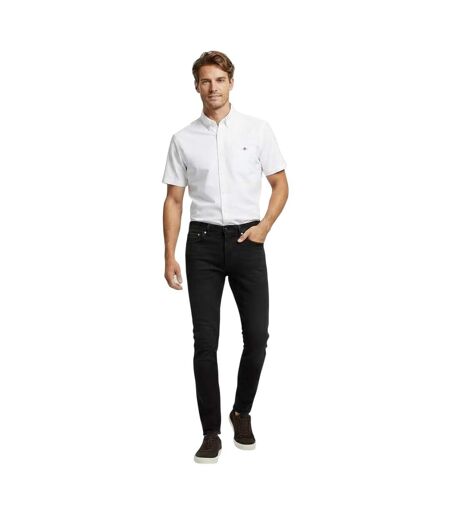 Mens Classic Logo Poplin Short-sleeved Shirt White Gant